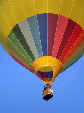 Multi colored hot air ballon in the sky