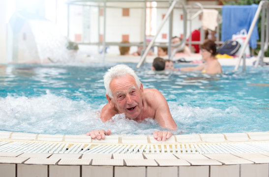 Senior Man In Jacuzzi