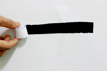 Piece of torn paper, space for copy