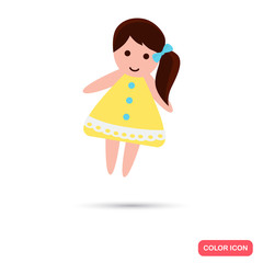 Textile doll color icon. Flat design for web and mobile
