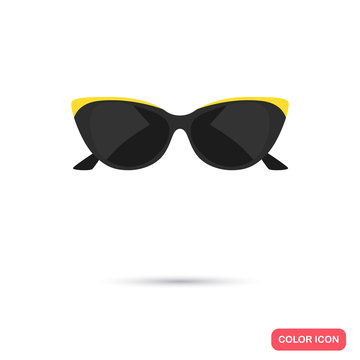 Female sunglasses color icon. Flat design for web and mobile