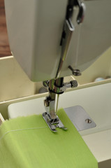 Close up of a sewing machine