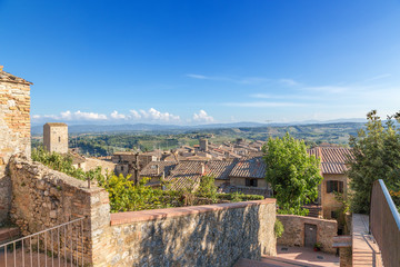 Fototapeta na wymiar San Gimignano, Italy. Scenic view of the medieval town (UNESCO list)