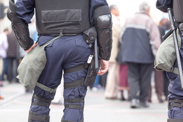 Policeman on duty. Counter-terrorism.