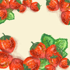 watercolor strawberries
