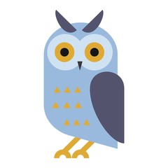 Owl wild bird cartoon vector.