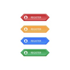 Set of Hexagonal Register Button