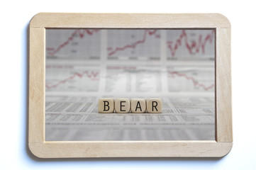 bear market word on a isolated board