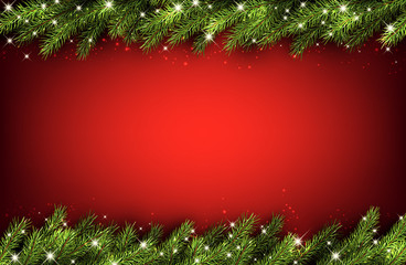 Christmas background with fir branches.