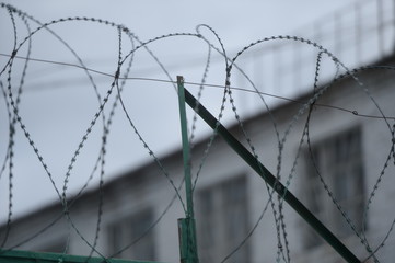 Fence in the colony of special regime. Inner perimeter. Russia 