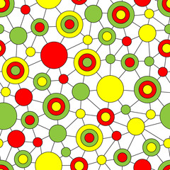 Motley circles and lines seamless pattern