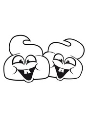 Laughing cute cute 2 friends team couple brothers little shit poop heap drown smelly fly pile comic cartoon face