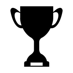 silhouette monochrome Trophy Cup with plate vector illustration