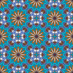 Ethnic floral seamless pattern