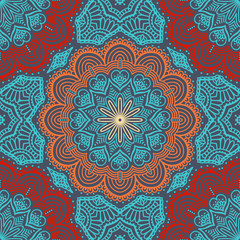 Ethnic floral seamless pattern