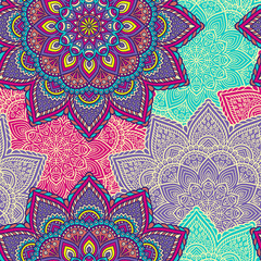 Ethnic floral seamless pattern