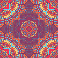 Ethnic floral seamless pattern