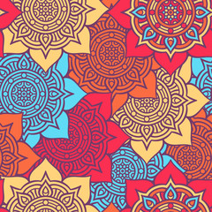 Ethnic floral seamless pattern