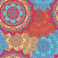 Ethnic floral seamless pattern
