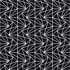 Abstract geometric black and white graphic design print 3d grid pattern