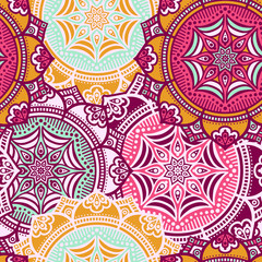 Ethnic floral seamless pattern