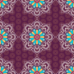 Ethnic floral seamless pattern