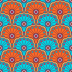Ethnic floral seamless pattern
