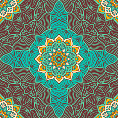 Ethnic floral seamless pattern