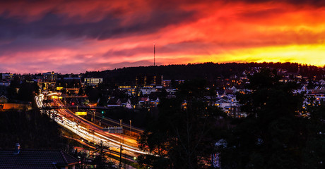 Fototapeta na wymiar Sunset in Oslo