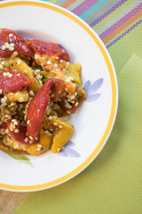 roasted bell peppers .flat lay