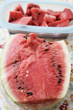 watermelon cut half