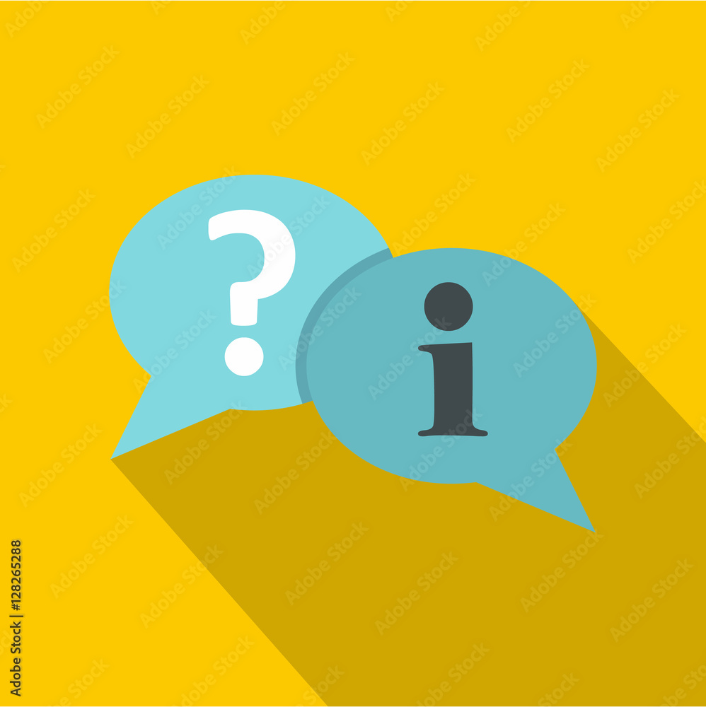 Poster speech bubbles with question and exclamation mark icon. flat illustration of vector icon for web iso