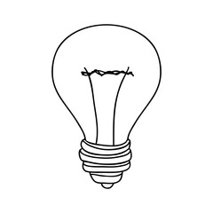 silhouette contour bulb with resistance vector illustration