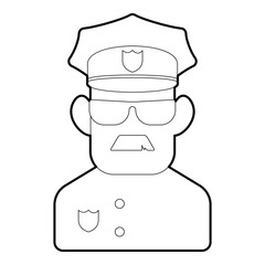 Policeman icon. Outline illustration of policeman vector icon for web design