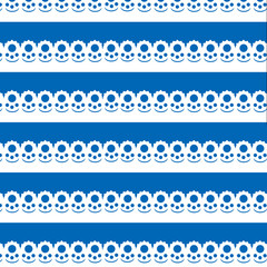 белое кружево на синем фоне, векторная иллюстрация