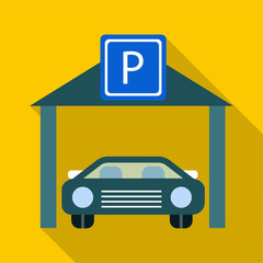 Car parking icon. Flat illustration of car parking vector icon for web