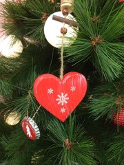 Heart on Christmas tree decoration