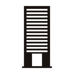 silhouette monochrome with office building vector illustration