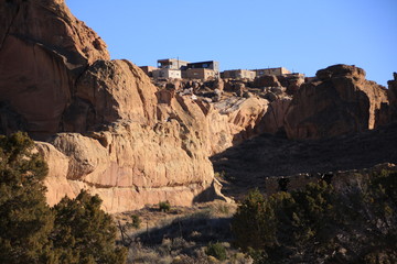 pueblo village on top of cliff