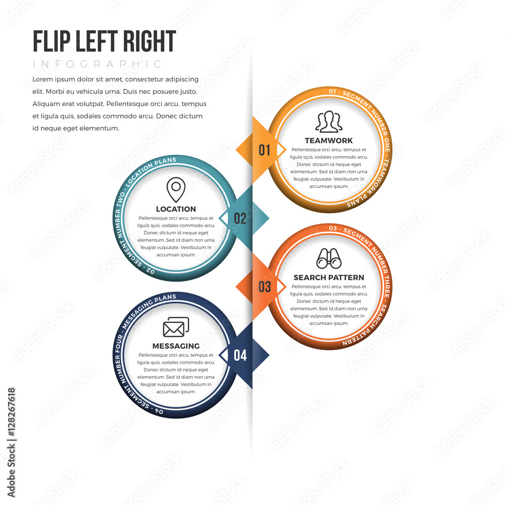 Wall mural Flip Left Right Infographic