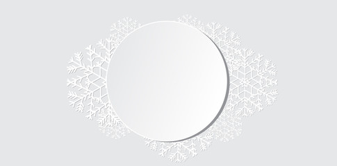 Winter design with snowflakes and space for text. Flat vector illustrtaion
