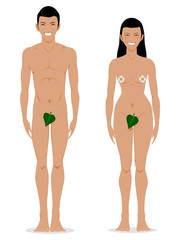 Obraz premium Human character male and female on transparent background 