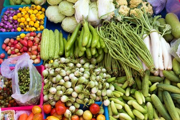 Tropical vegetables in market