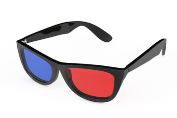 3D Glasses in Retro Style. 3d Rendering