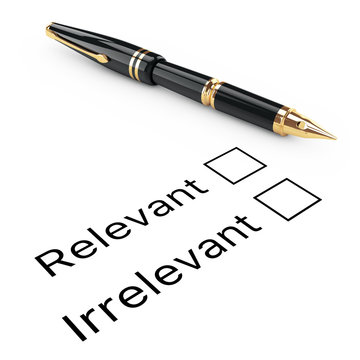 Survey Concept. Relevant or Irrelevant Checklist with Golden Fou