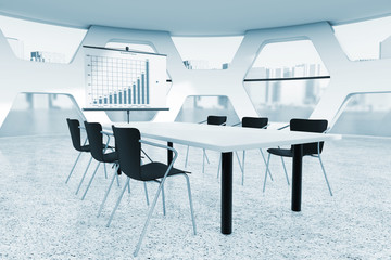 Abstract Bright Office Meeting Room. 3d Rendering