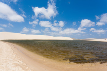 White sand dunes panorama from Lencois Maranhenses National Park