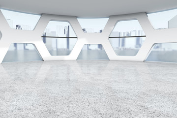 Bright Empty Office Abstract Interior. 3d Rendering