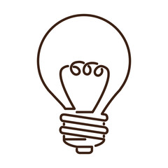 silhouette light bulb flat icon vector illustration