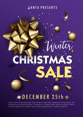 Fototapeta premium Christmas sale background. Vector illustration